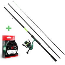 DELPHIN - Feederový set Prut Wasabi 3,6 m 100 g + Naviják ELIXIR 4T + Vlasec