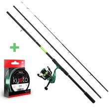 DELPHIN - Feederový set Prut Wasabi 3,6 m 100 g + Naviják ELIXIR 4T + Vlasec