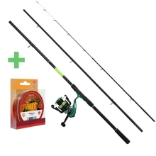 DELPHIN - Feederový set Prut Wasabi 3 m 100 g + Naviják ELIXIR 3T + Vlasec