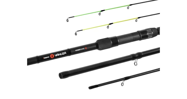 DELPHIN - Feedrový Set Prut Yakuza 3,3 m 100 g 3 díly + Naviják 4T