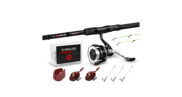 DELPHIN - Feedrový Set Prut Yakuza 3,3 m 100 g 3 díly + Naviják 4T
