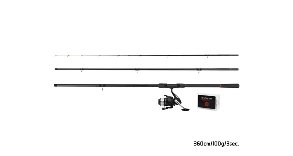 DELPHIN - Feedrový Set Prut Yakuza 3,6 m 100 g 3 díly + Naviják 4T