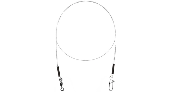 DELPHIN - Fluorokarbonové lanko Bomb! s obratlíkem a karabinou 45 cm 18 kg 2 ks