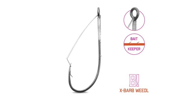 DELPHIN - Háček na čeburašku B! X-BARB Weedl vel. 1/0 8 ks