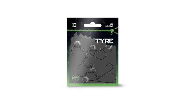 DELPHIN - Jigová hlava s držákem TYRE vel. 5/0 30 g 5 ks