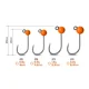 DELPHIN - Jigová hlavička T-AREA BL Wolframový jig fluo oranžový 5 ks vel. 4 2,2 g 6,4 mm