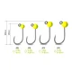 DELPHIN - Jigová hlavička T-AREA BL Wolframový jig fluo žlutý 5 ks vel. 4 1,5 g 5,5 mm