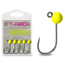 DELPHIN - Jigová hlavička T-AREA BL Wolframový jig fluo žlutý 5 ks vel. 6 0,6 g 4 mm