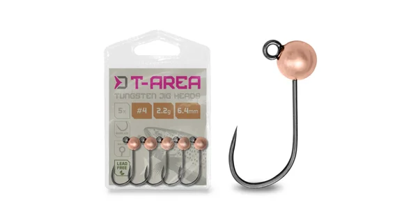 DELPHIN - Jigová hlavička T-AREA BL Wolframový jig měděný 5 ks vel. 4 1,5 g 5,5 mm