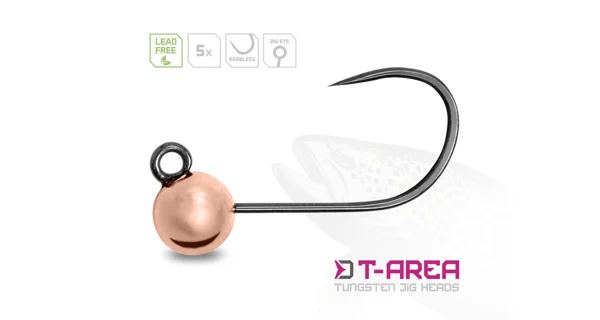 DELPHIN - Jigová hlavička T-AREA BL Wolframový jig měděný 5 ks vel. 6 0,9 g 4,6 mm
