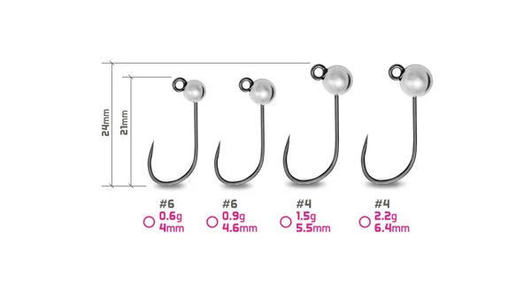 DELPHIN - Jigová hlavička T-AREA BL Wolframový jig stříbrný 5 ks vel. 4 1,5 g 5,5 mm