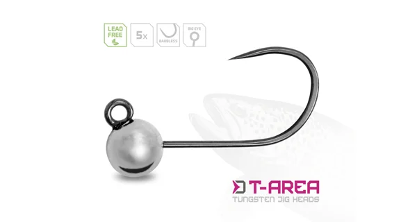 DELPHIN - Jigová hlavička T-AREA BL Wolframový jig stříbrný 5 ks vel. 6 0,6 g 4 mm