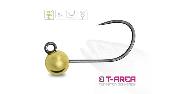 DELPHIN - Jigová hlavička T-AREA BL Wolframový jig zlatý 5 ks vel. 4 1,5 g 5,5 mm