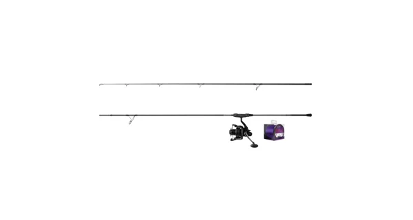 DELPHIN - Kaprařský set Prut CorsaBLACK NERO 3,6 m 3 lb 2 díly + Naviják 6T + Vlasec 0,30 mm