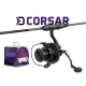 DELPHIN - Kaprařský set Prut CorsaBLACK NERO 3,6 m 3 lb 2 díly + Naviják 8T + Vlasec 0,30 mm