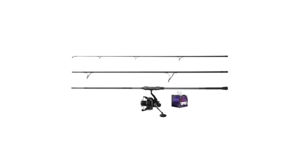 DELPHIN - Kaprařský set Prut CorsaBLACK NERO 3,6 m 3 lb 3 díly + Naviják 6T + Vlasec 0,30 mm