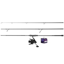 DELPHIN - Kaprařský set Prut CorsaBLACK NERO 3,6 m 3 lb 3 díly + Naviják 8T + Vlasec 0,30 mm