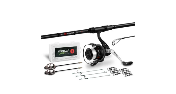 DELPHIN - Kaprářský Set Prut Yakuza 3,6 m 3 lb 3 díly + Naviják 6T