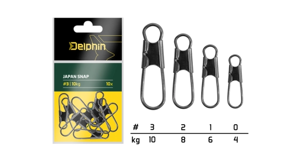 DELPHIN - Karabinka Japan Snap vel. 0 4 kg 10 ks