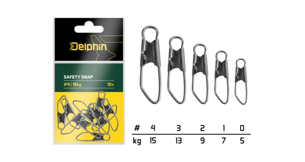 DELPHIN - Karabinka Safety Snap vel. 4 15 kg 10 ks