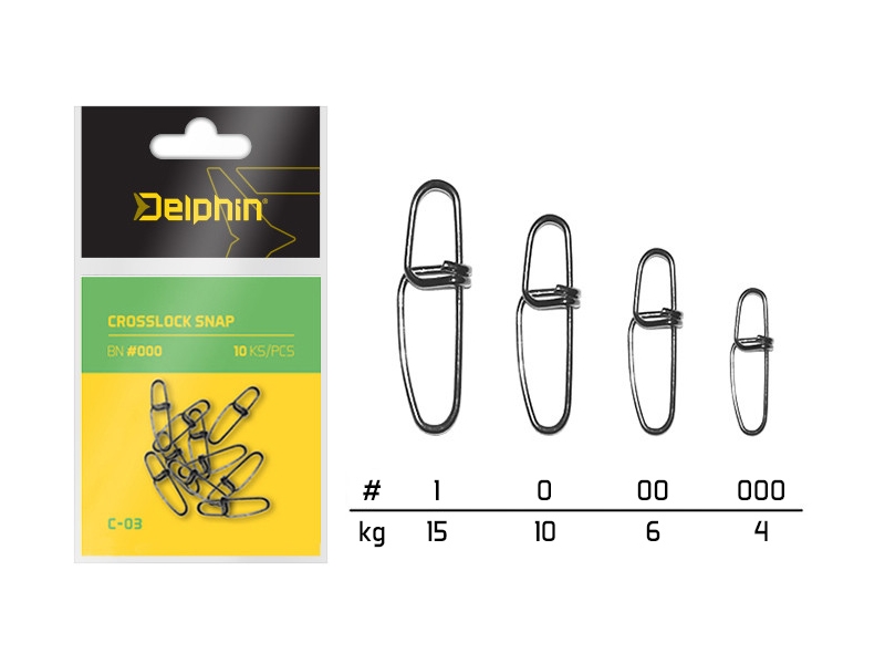 DELPHIN - Karabinky Crosslock Snap C-03 BN 10 ks vel. 00