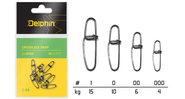 DELPHIN - Karabinky Crosslock Snap C-03 BN 10 ks vel. 000