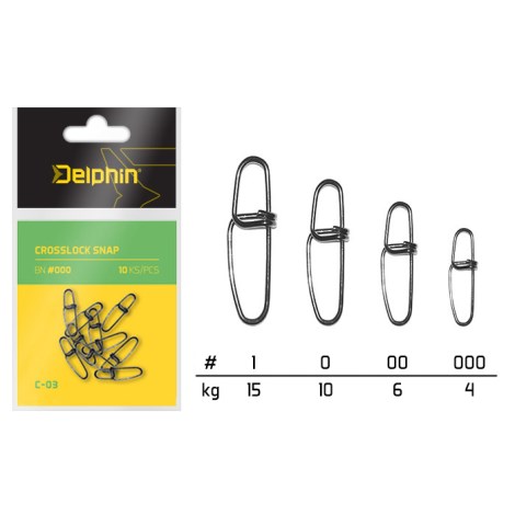 DELPHIN - Karabinky Crosslock Snap C-03 BN 10 ks vel. 000