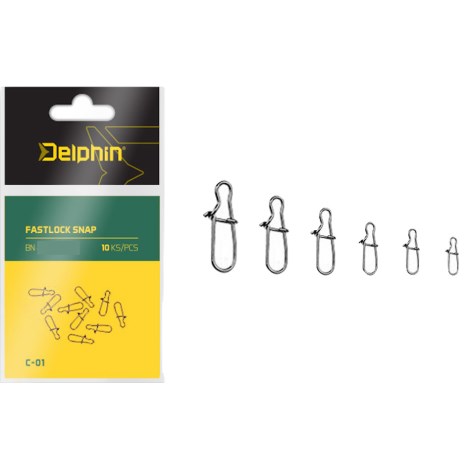 DELPHIN - Karabinky Fastlock Snap C-01 12 kg 10 ks