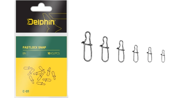 DELPHIN - Karabinky Fastlock Snap C-01 4 kg 10 ks