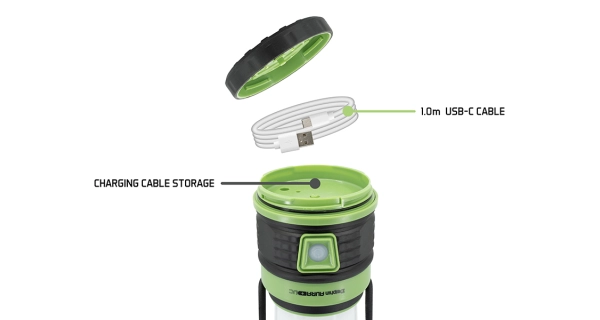 DELPHIN - Kempová lampa Aura + UC 8,5W 5400 mAh