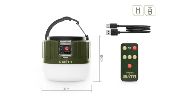 DELPHIN - Kempová lampa s ovladačem SVITA