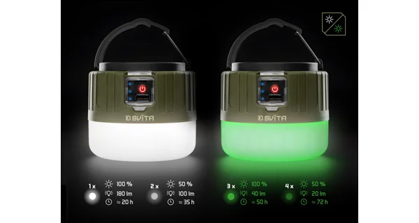 DELPHIN - Kempová lampa s ovladačem SVITA