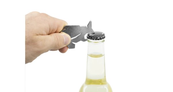 DELPHIN - Klíčenka s otvírákem na láhve Carpener Stříbrná