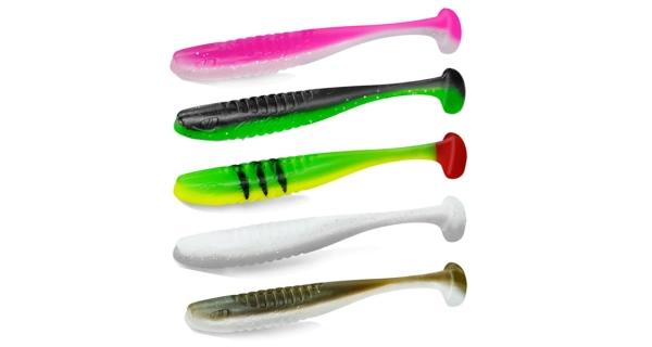 DELPHIN - Mix nástrah Zandera FlexiFloat UVs Yeti Booty Candy Perchy Forester 12 cm 5 ks