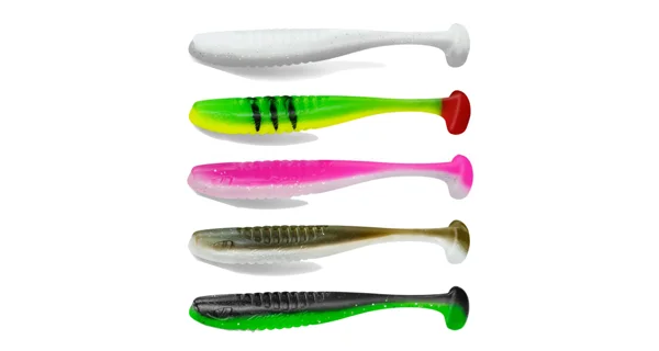 DELPHIN - Mix nástrah Zandera UVs Yeti Booty Candy Perchy Forester 10 cm 5 ks