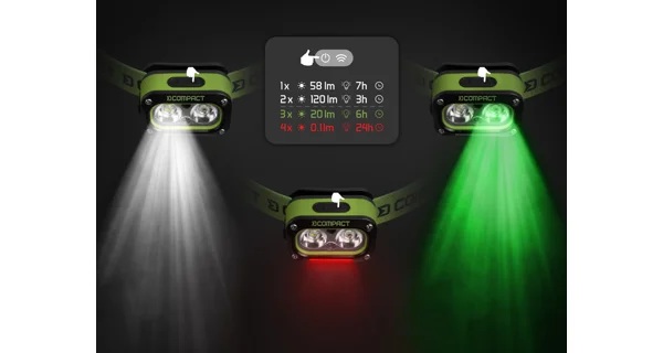 DELPHIN - Nabíjecí čelovka Compact 3W 120lm 1200mAh