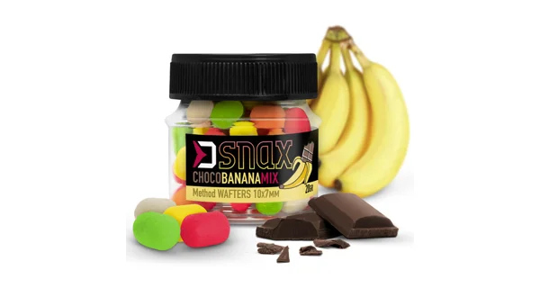DELPHIN - Nástraha D SNAX WAFT MIX 10 x 7 mm 20 g Čokoláda a banán