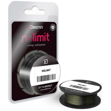 DELPHIN - Návazcová šňůra Nolimit Hookline zelená 20 m 0,40 mm 40 lb