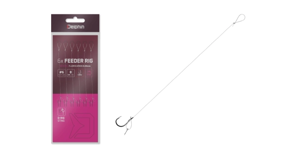 DELPHIN - Návazec s protihrotem FLR D-Rig vel. 6 0,22 mm 8 cm 6 ks