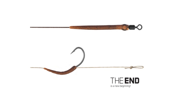 DELPHIN - Návazec The End Boilie Rig 20 cm 25 lb vel. 6 2 ks
