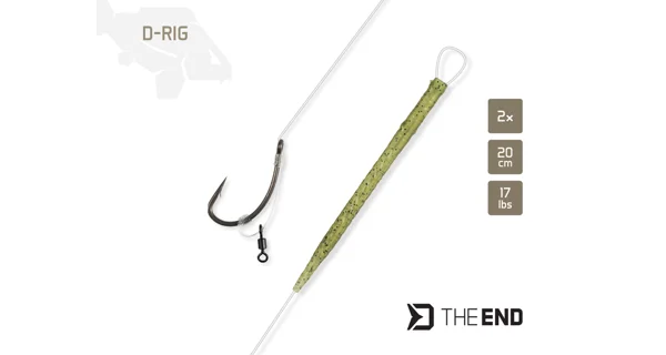 DELPHIN - Návazec TheEND D-Rig vel. 6 20 cm 17 lb 2 ks
