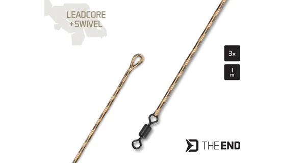 DELPHIN - Návazec TheEND Leadcore + Swivel 1 m 3 ks