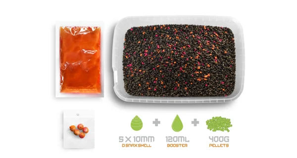 DELPHIN - Pelety Pellet box Reaxe Ready&Go 400 g Mango-Broskev