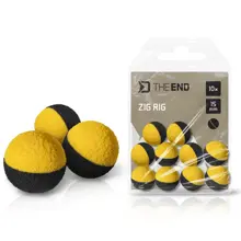 DELPHIN - Pěnové plovoucí boilie TheEND Zig Rig Černo-žluté 12 mm 10 ks