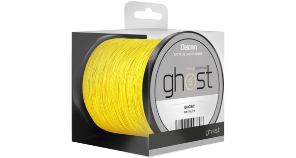 DELPHIN - Pletená šňůra Ghost 8+1 Žlutá 0,16 mm 8,2 kg 300 m