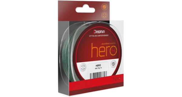 DELPHIN - Pletená šňůra Hero 4 Zelená 0,18 mm 117 m