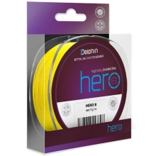 DELPHIN - Pletená šňůra Hero 8 Fluo žlutá 0,16 mm 10,5 kg 117 m