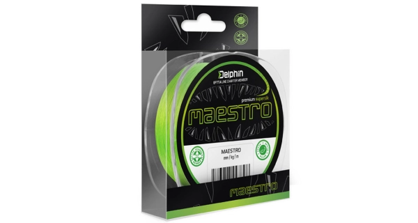 DELPHIN - Pletená šňůra Maestro fluo zelená 0,17 mm 10 kg 150 m