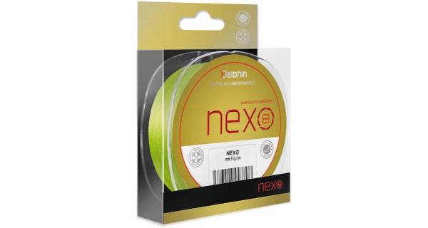 DELPHIN - Pletená šňůra Nexo 8 Fluo zelená 0,20 mm 31,9 lb 130 m
