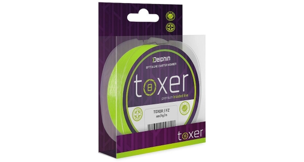 DELPHIN - Pletená šňůra Toxer Fluo zelená 0,20 mm 11 kg 80 m